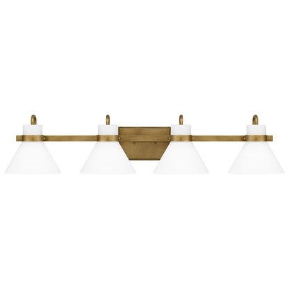 Quoizel Regency 4 Light Bath Vanity, Weathered Brass/Opal Etched - RGN8635WS
