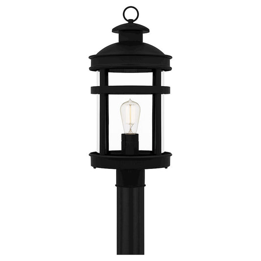 Scout 1 Light 20" Outdoor Lantern, Matte Black/Clear