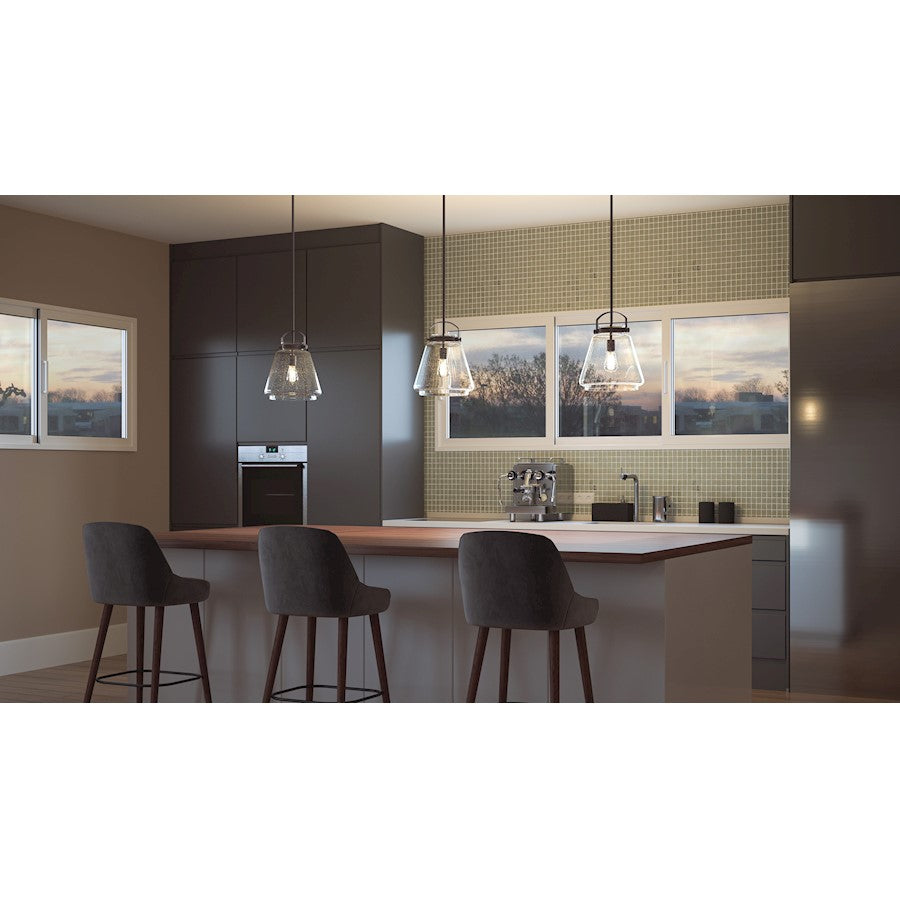 Stella 1 Light Mini Pendant, Clear Seeded