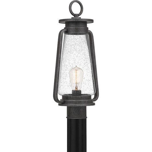 Sutton 1 Light Outdoor Post Lantern, Speckled Black