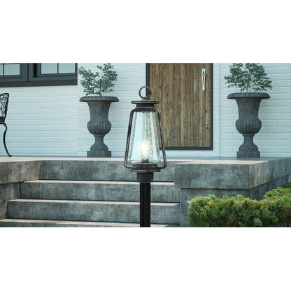 Sutton 1 Light Outdoor Post Lantern, Speckled Black