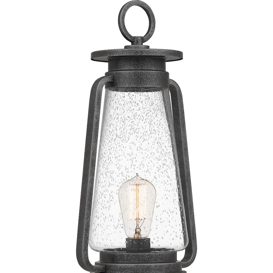 Sutton 1 Light Outdoor Post Lantern, Speckled Black