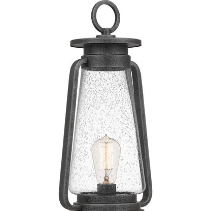 Sutton 1 Light Outdoor Post Lantern, Speckled Black