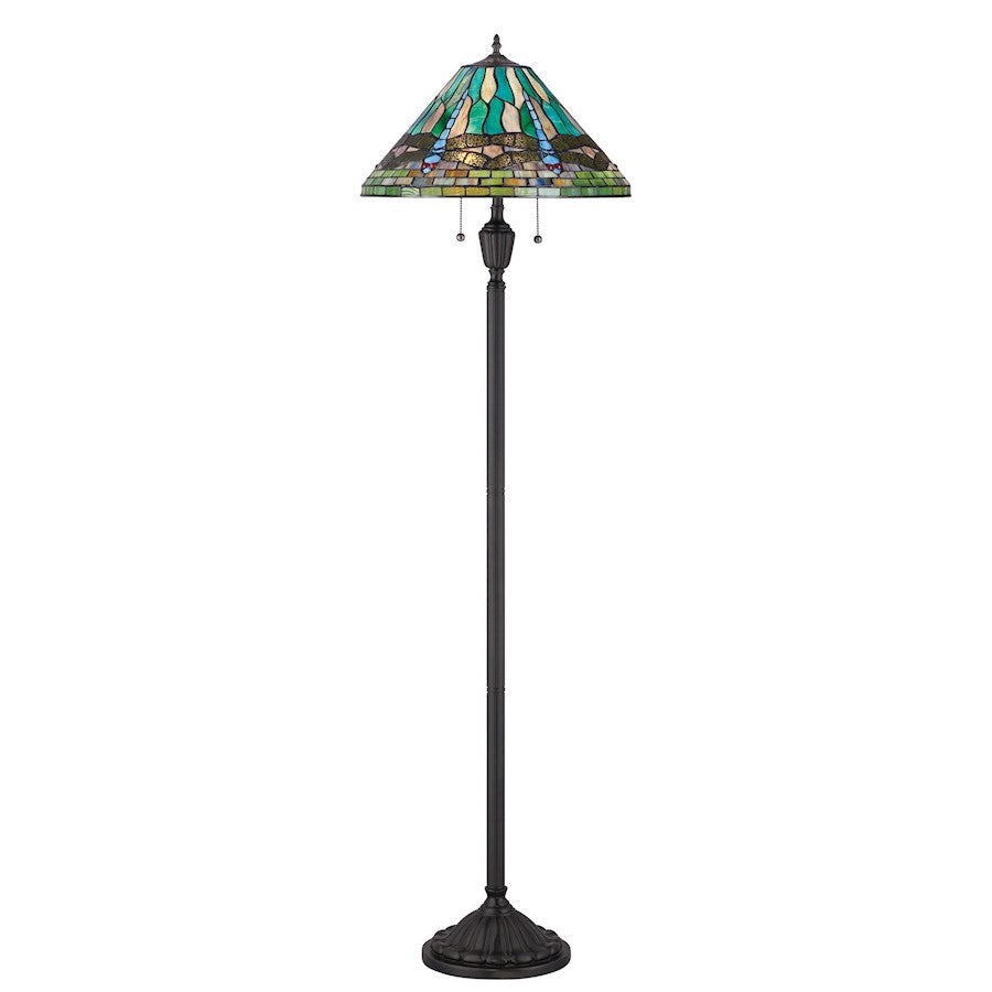 2 Light King Tiffany Floor Lamp, Vintage Bronze