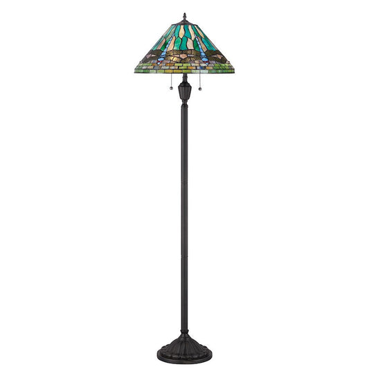 2 Light King Tiffany Floor Lamp, Vintage Bronze