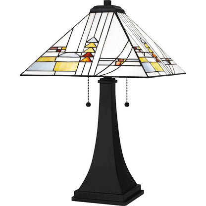 Winchester 2 Light 16" Table Lamp, Black/Multicolor Art