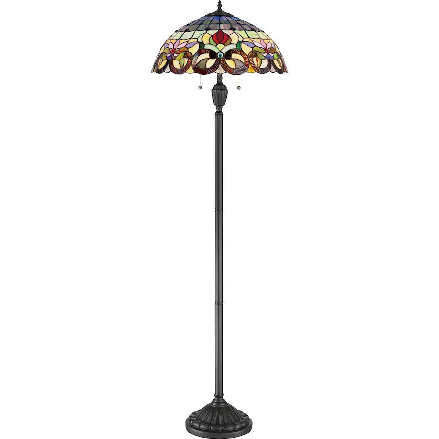 Tiffany 2 Light Floor Lamp, Vintage Bronze