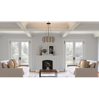 Shanghai 3 Light Pendant, Matte Black