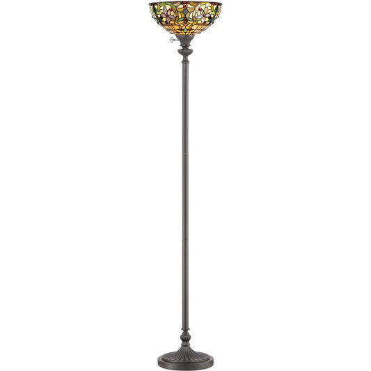 1 Light Kami Tiffany Torchiere, Vintage Bronze