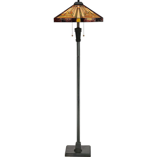 2 Light Stephen Tiffany Floor Lamp, Vintage Bronze