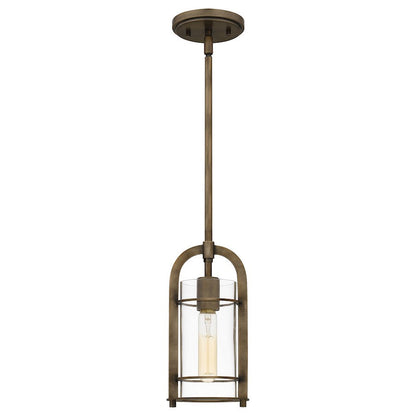 Toscana 1 Light Mini Pendant, Statuary Bronze/Clear