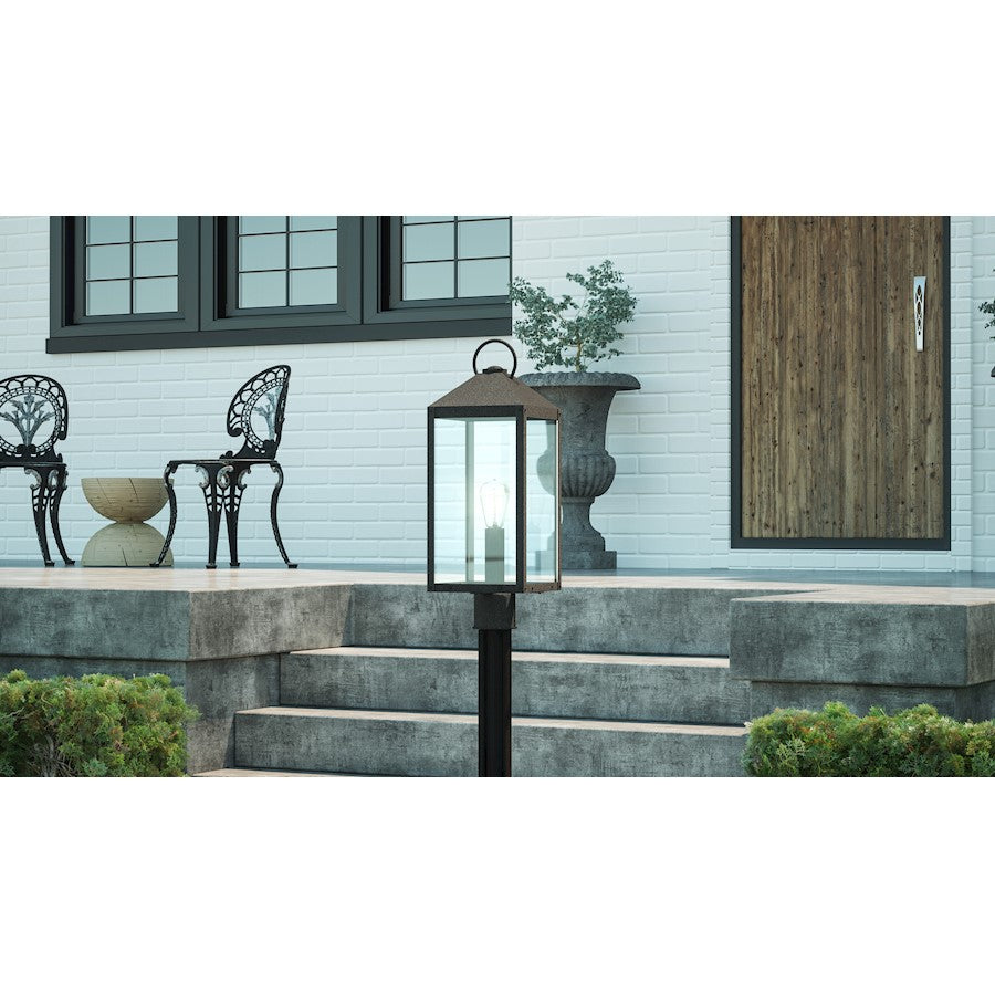 Thorpe 1 Light Outdoor Post Lantern, Mottled Black