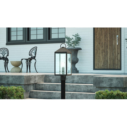 Thorpe 1 Light Outdoor Post Lantern, Mottled Black