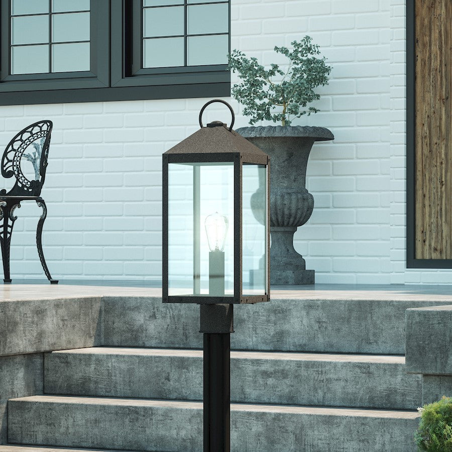 Thorpe 1 Light Outdoor Post Lantern, Mottled Black