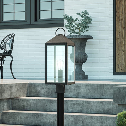 Thorpe 1 Light Outdoor Post Lantern, Mottled Black
