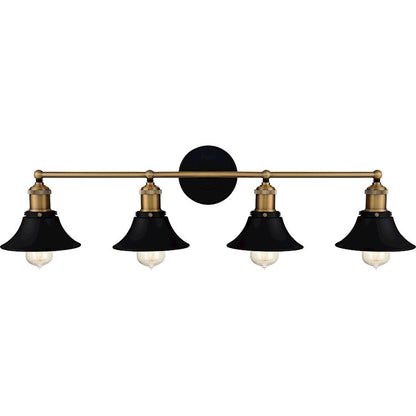 Trafalgar 4 Light Bath Vanity, Matte Black/Metal