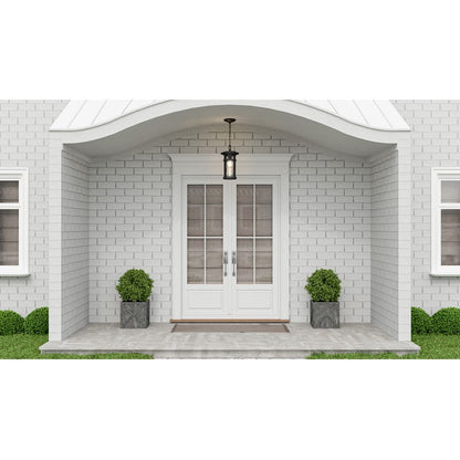 Uma 1 Light Outdoor Hanging Lantern, Matte Black