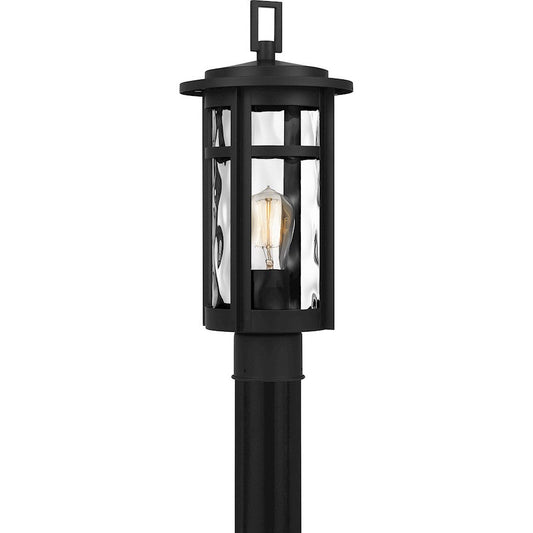 Uma 1 Light Outdoor Post Lantern, Matte Black