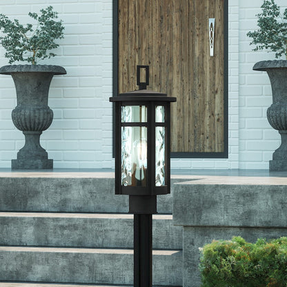 Uma 1 Light Outdoor Post Lantern, Matte Black