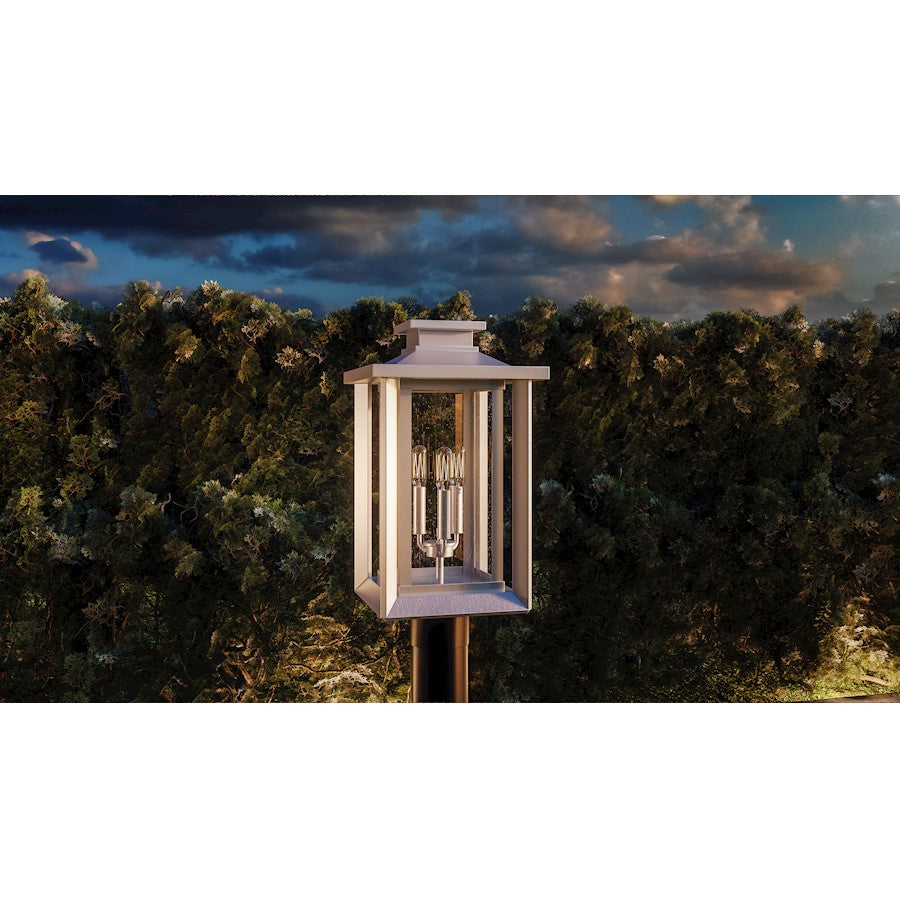 Wakefield 3 Light Outdoor Post Lantern, White Lustre