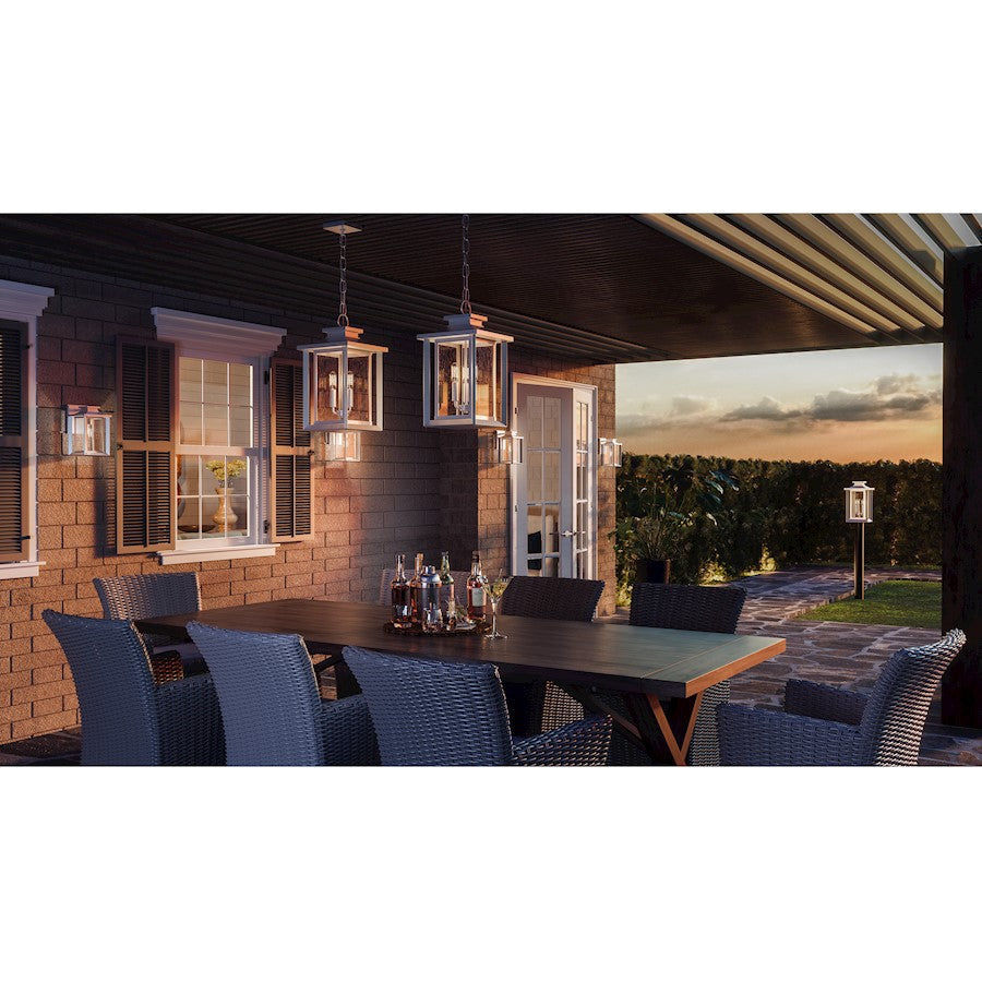 Wakefield 3 Light Outdoor Post Lantern, White Lustre