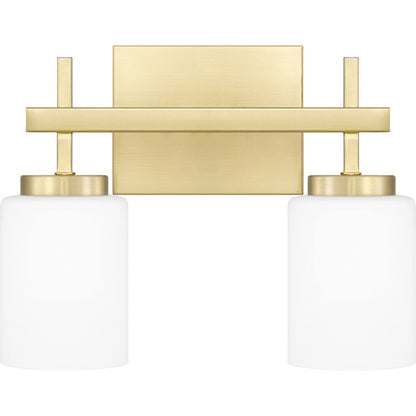 Quoizel Wilburn 2 Light Bath Light, Satin Brass/Opal Etched - WLB8613Y