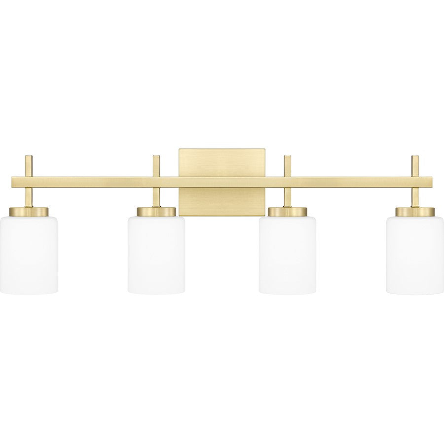 Quoizel Wilburn 4 Light Bath Light, Satin Brass/Opal Etched - WLB8631Y